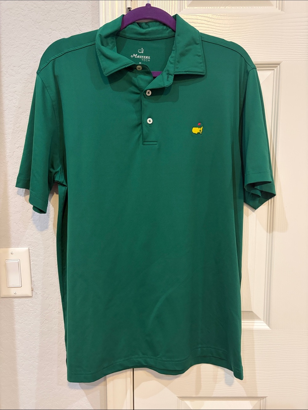Masters Green Short-Sleeve Polo with Embroidered Logo